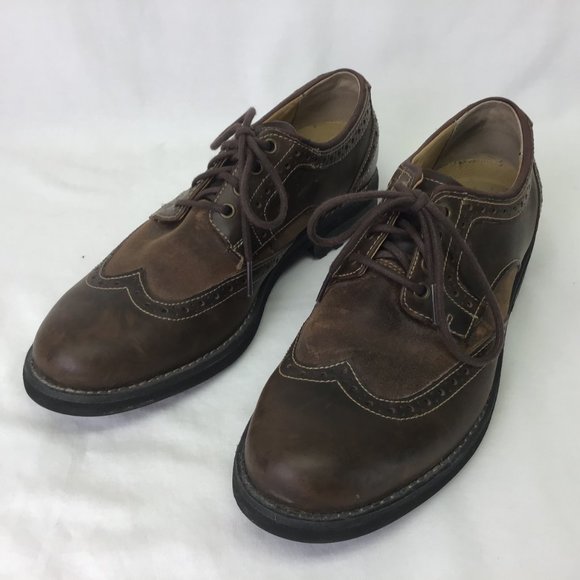 Skechers Men Shoes Brown Wing Tip Oxfords 8M - Picture 2 of 8